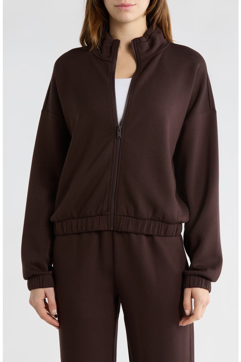 Whisper Knit Ruched Jacket, Main, color, BROWN MOLE'