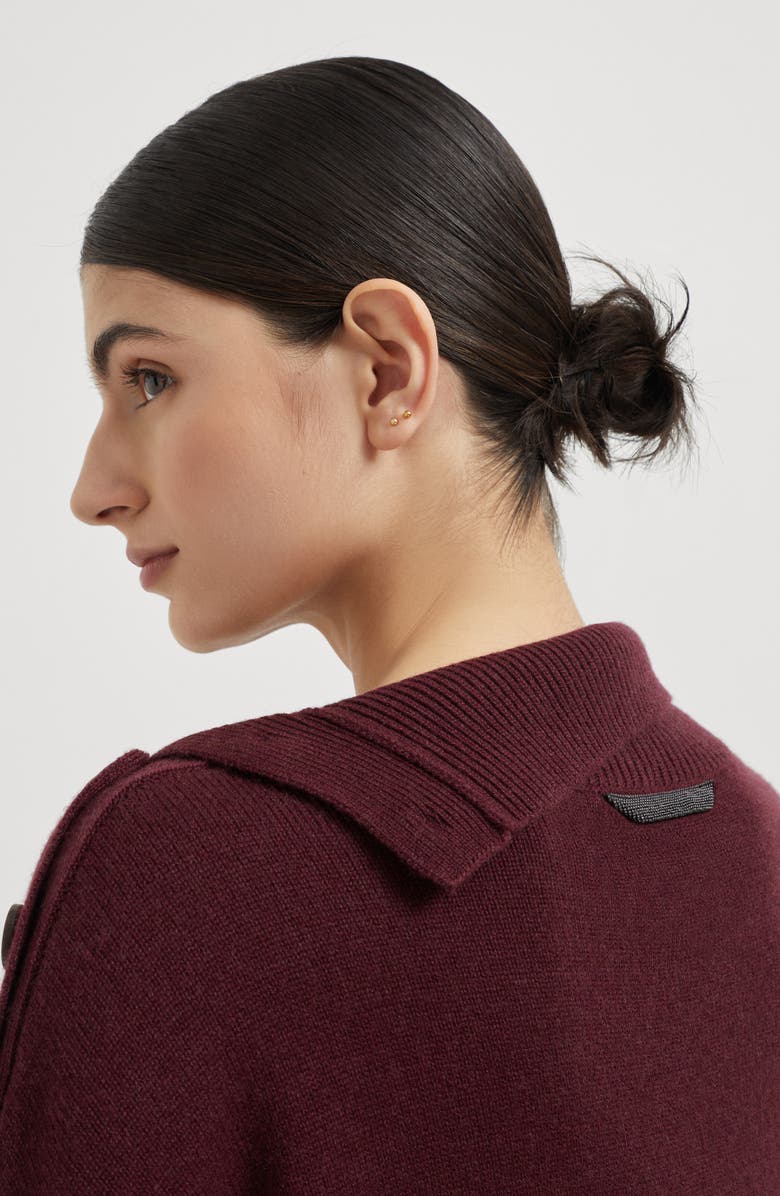 Brunello Cucinelli Cropped turtleneck sweater, Alternate, color, Amaranth