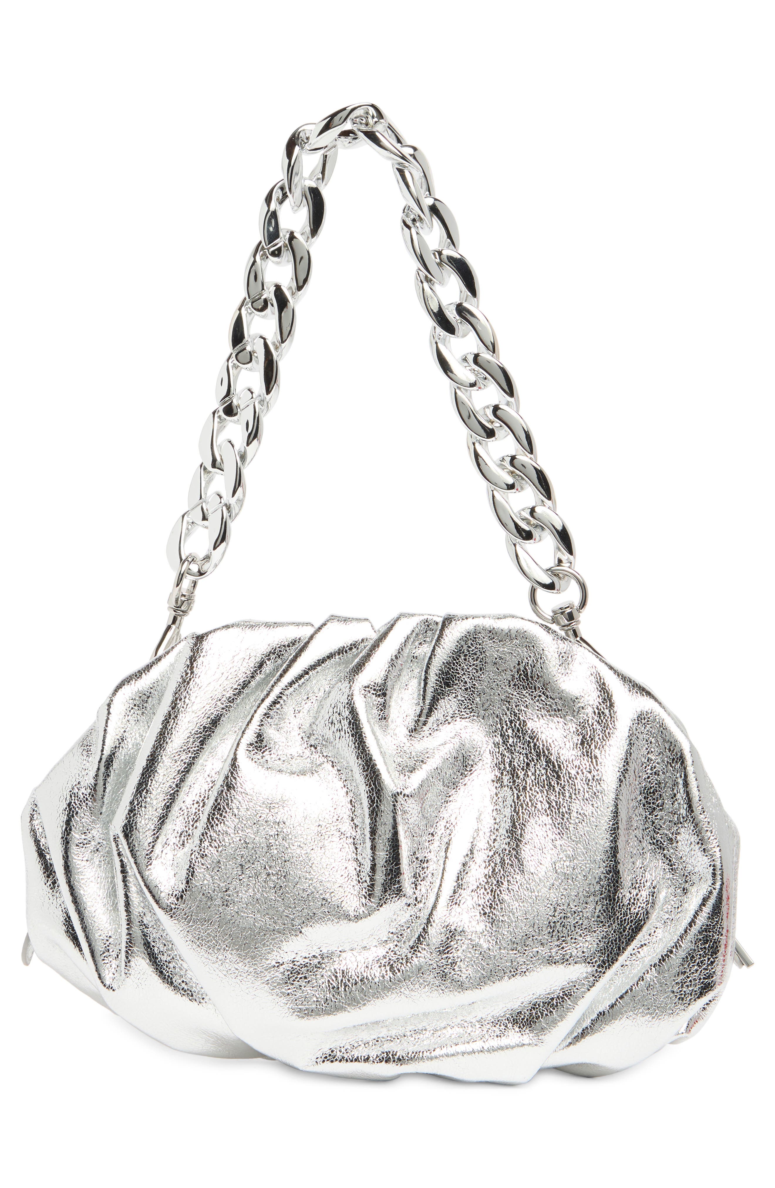 Rebecca Minkoff Resin Chain Strap Ruched Clutch, Alternate, color, 