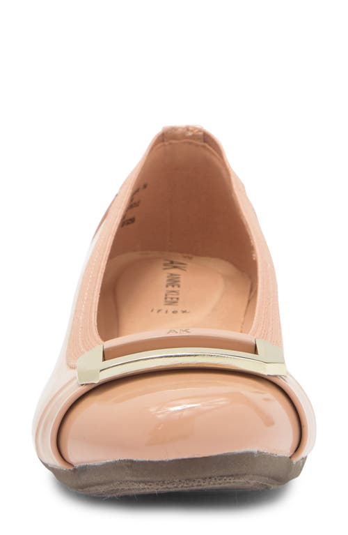 Anne Klein Ursula Ballet Flat In Beige Patent