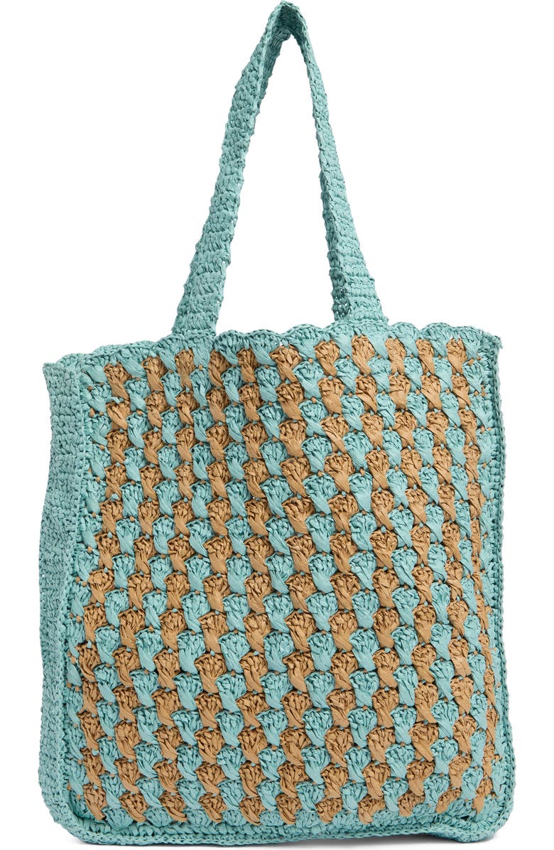 Collection XIIX Two-Tone Crochet Tote Bag, Alternate, color, Blue Multi