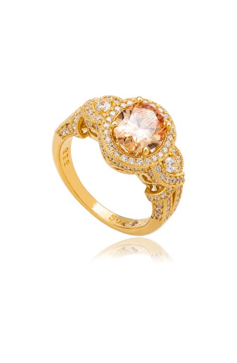 Pavé Cubic Zirconia Engagement Ring