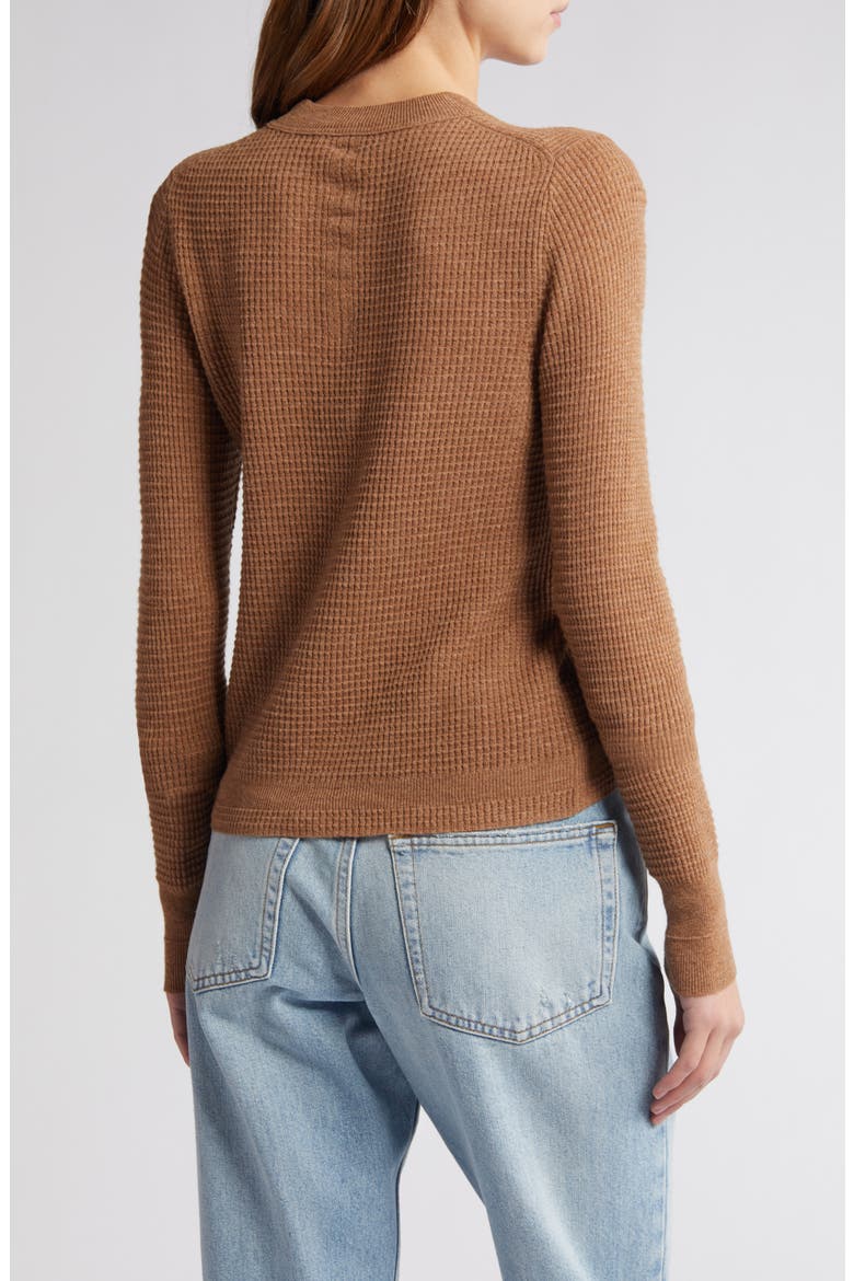 Slim Fit Wool & Cashmere Waffle Knit Sweater, Alternate, color, CHESTNUT