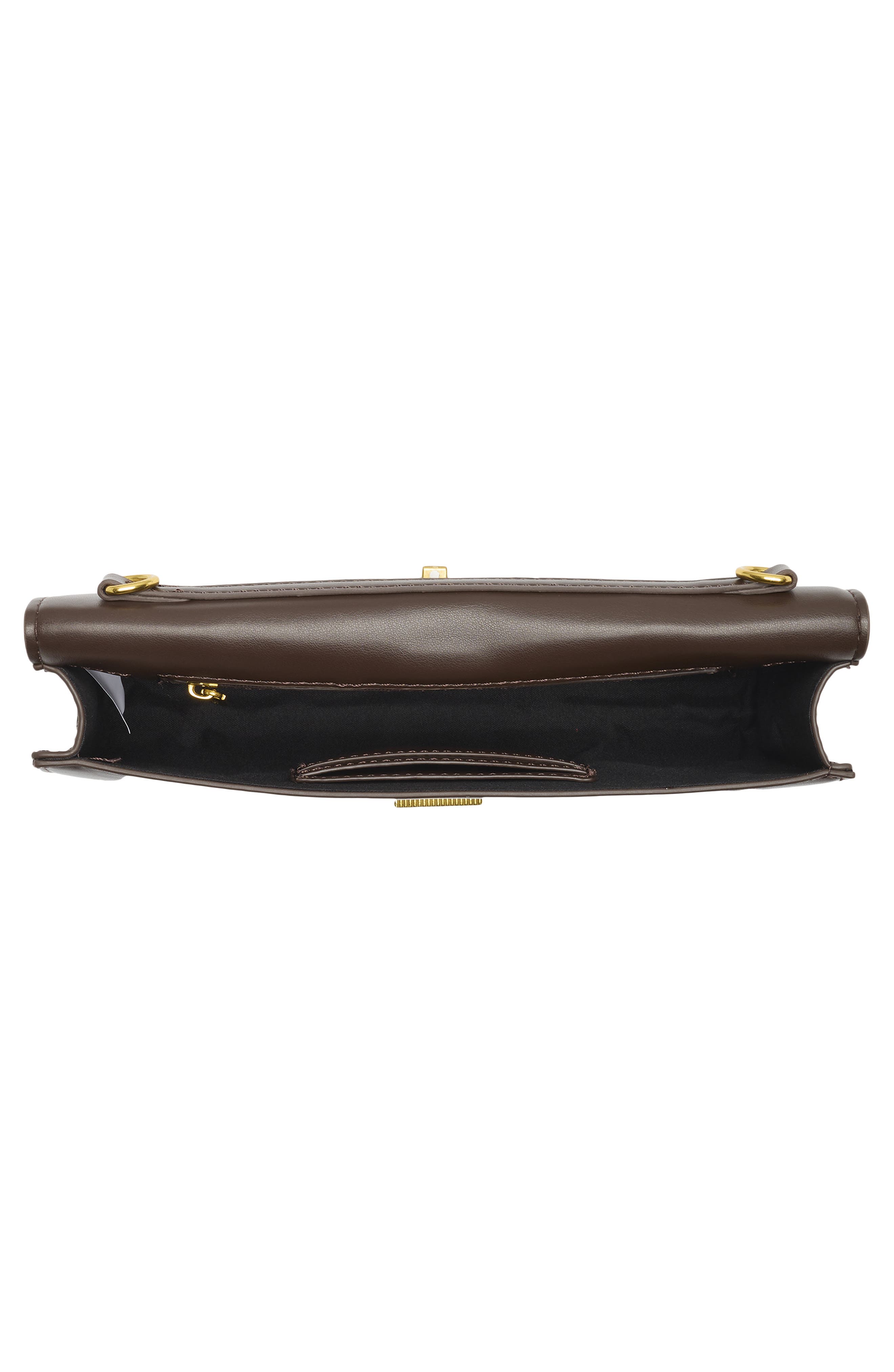 Double Bar Shoulder Clutch, Alternate, color, CHOCOLATE