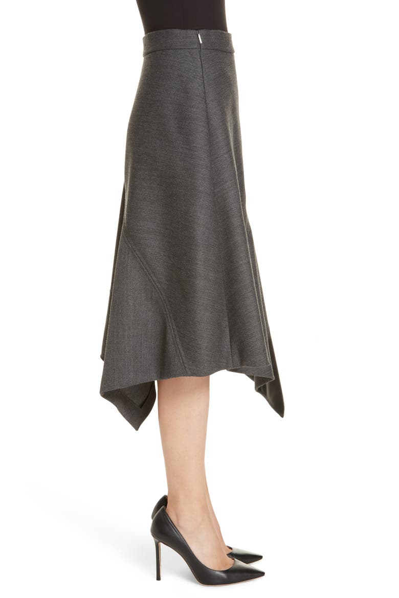 Vadelina Asymmetrical Flare Skirt, Alternate, color, ANTHRACITE MELANGE