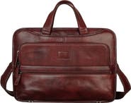 Mancini Leather Triple Compartment Briefcase