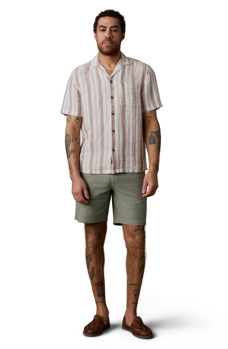 Faherty Palma Stripe Linen Camp Shirt, Alternate, color, Island Brown Stripe