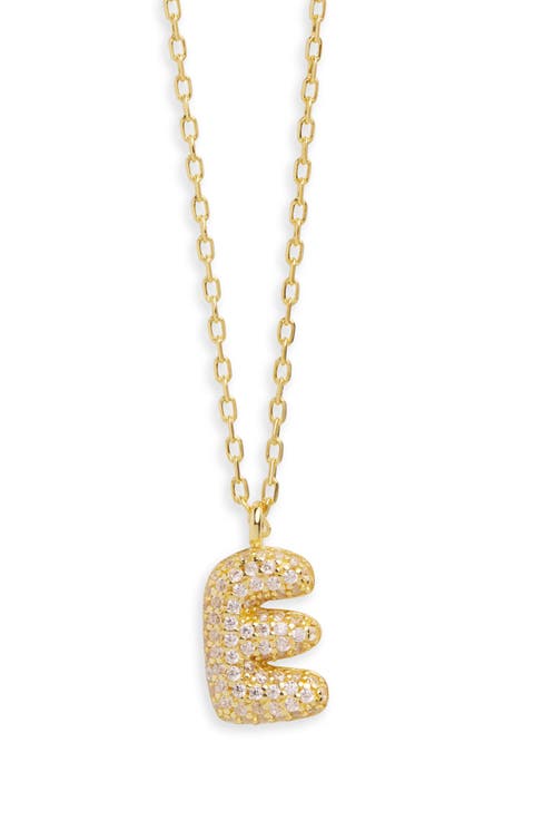 Cubic Zirconia Bubble Inital Pendant Necklace