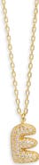 Argento Vivo Sterling Silver Cubic Zirconia Bubble Inital Pendant Necklace