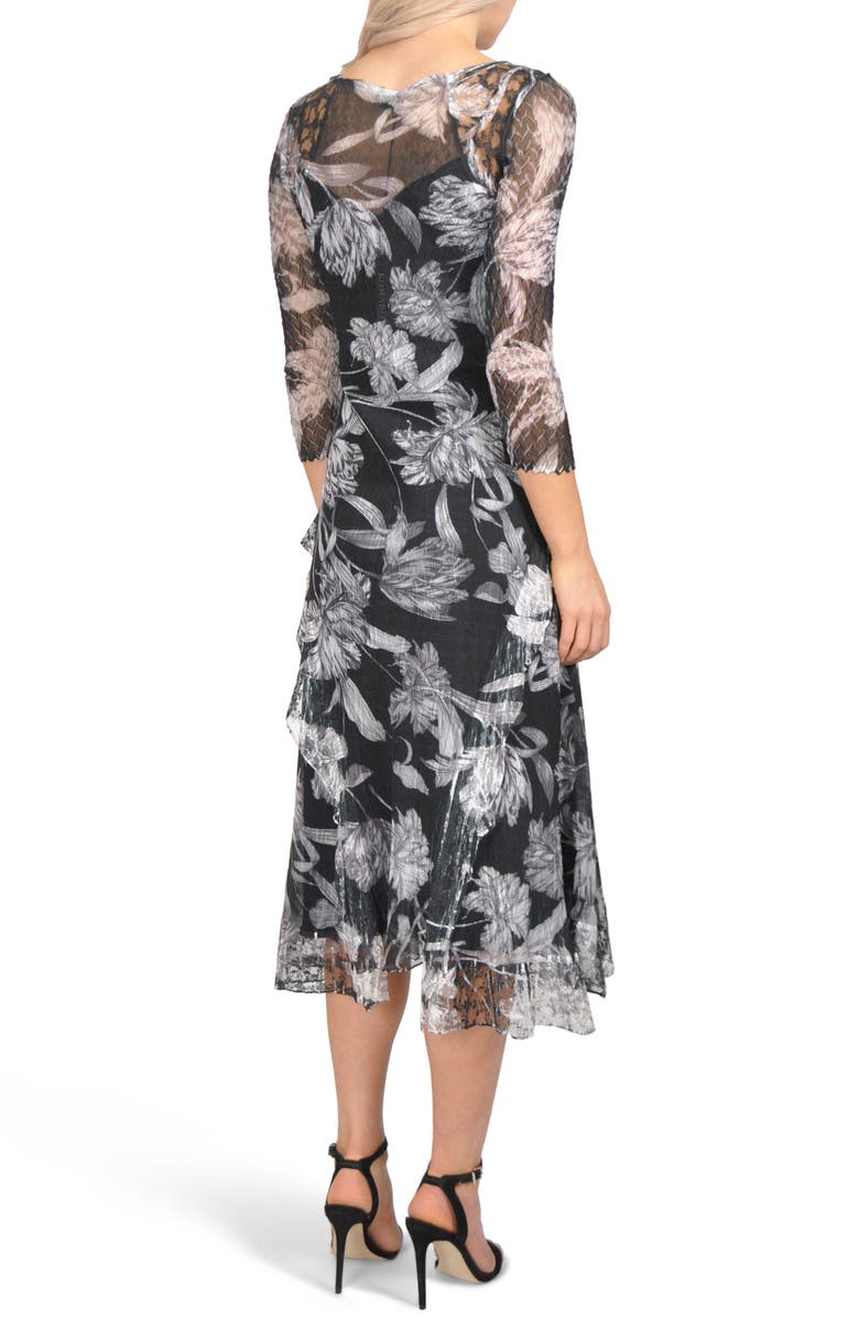 Komarov Floral Chiffon A-Line Dress, Alternate, color,