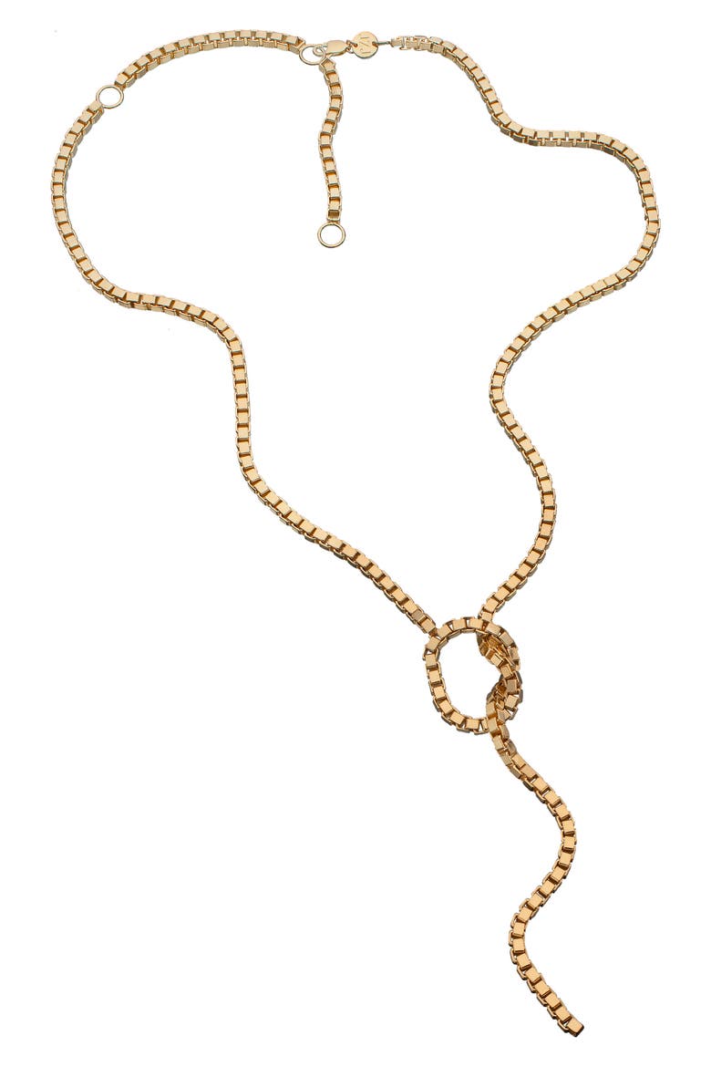 Rima Box Chain Lariat Necklace, Main, color, YELLOW GOLD