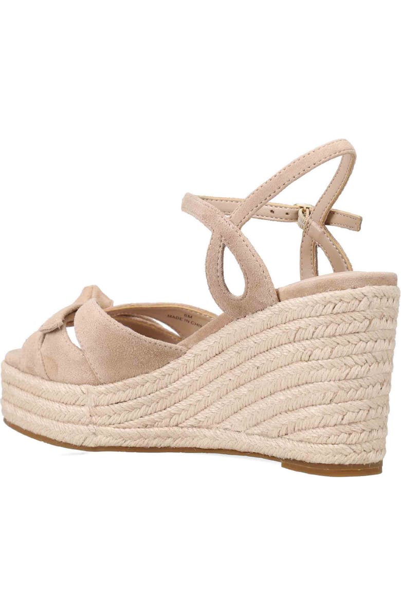Pelle Moda Elbie Espadrille Ankle Strap Platform Wedge Sandal, Alternate, color, Latte