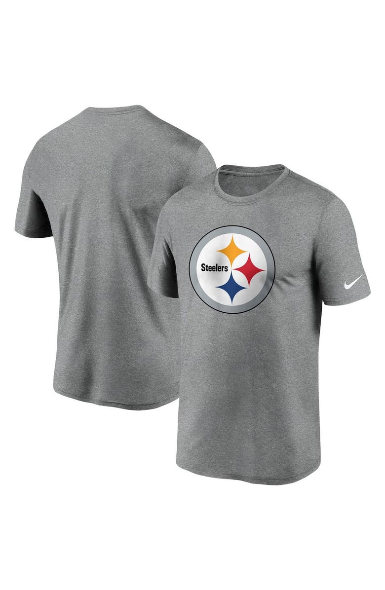 Nike Men's Nike Heathered Charcoal Pittsburgh Steelers Logo Essential Legend Performance T-Shirt, Main, color, Heather Charcoal