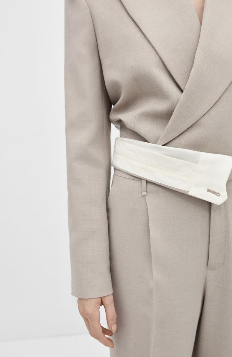 MANGO Foldover Waist Straight Leg Suit Pants, Alternate, color,