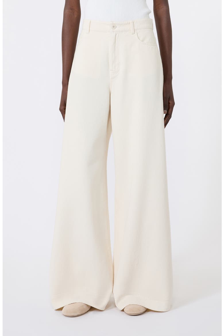 Canneti Wide Leg Cotton Pants, Main, color, ECRU