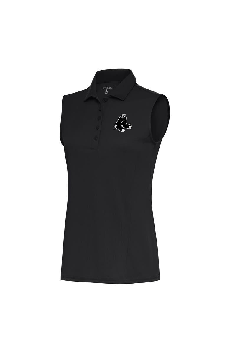 ANTIGUA Women's Antigua  Gray Boston Red Sox Brushed Metallic Sleeveless Tribute Polo, Main, color, 