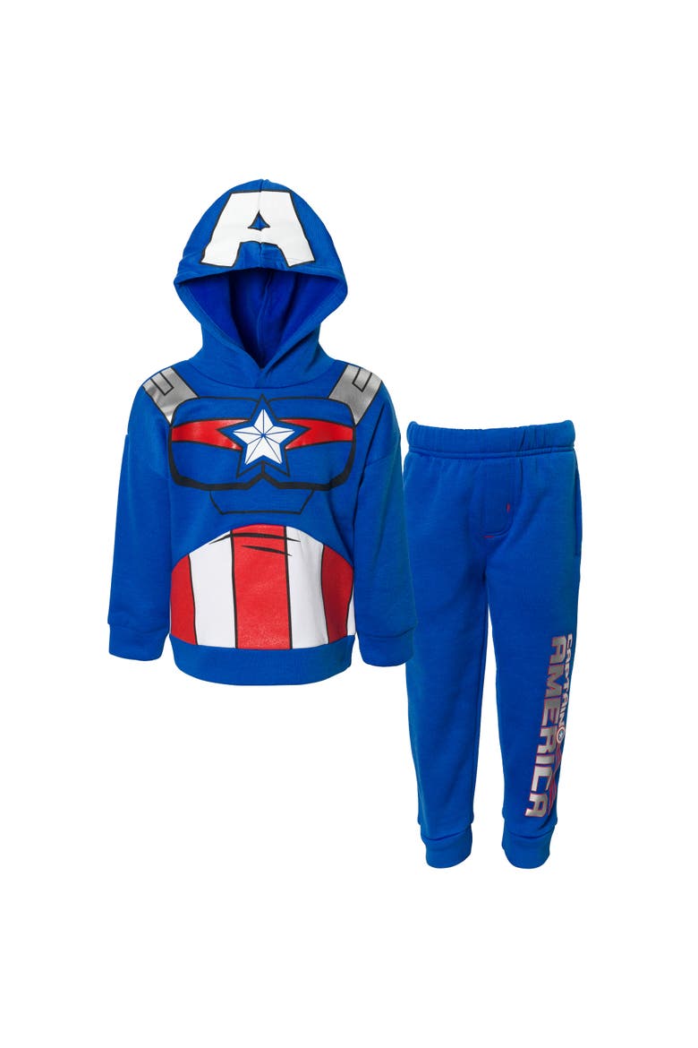 Avengers Cosplay Fleece Hoodie and Pants Set, Main, color, Captain America Blue