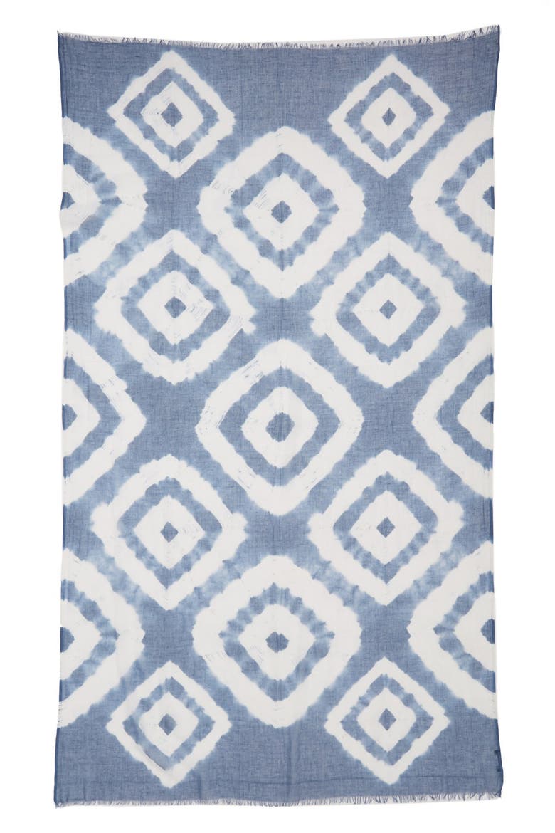 Oversized Diamond Tie Dye Scarf, Alternate, color, FRENCH BLUE
