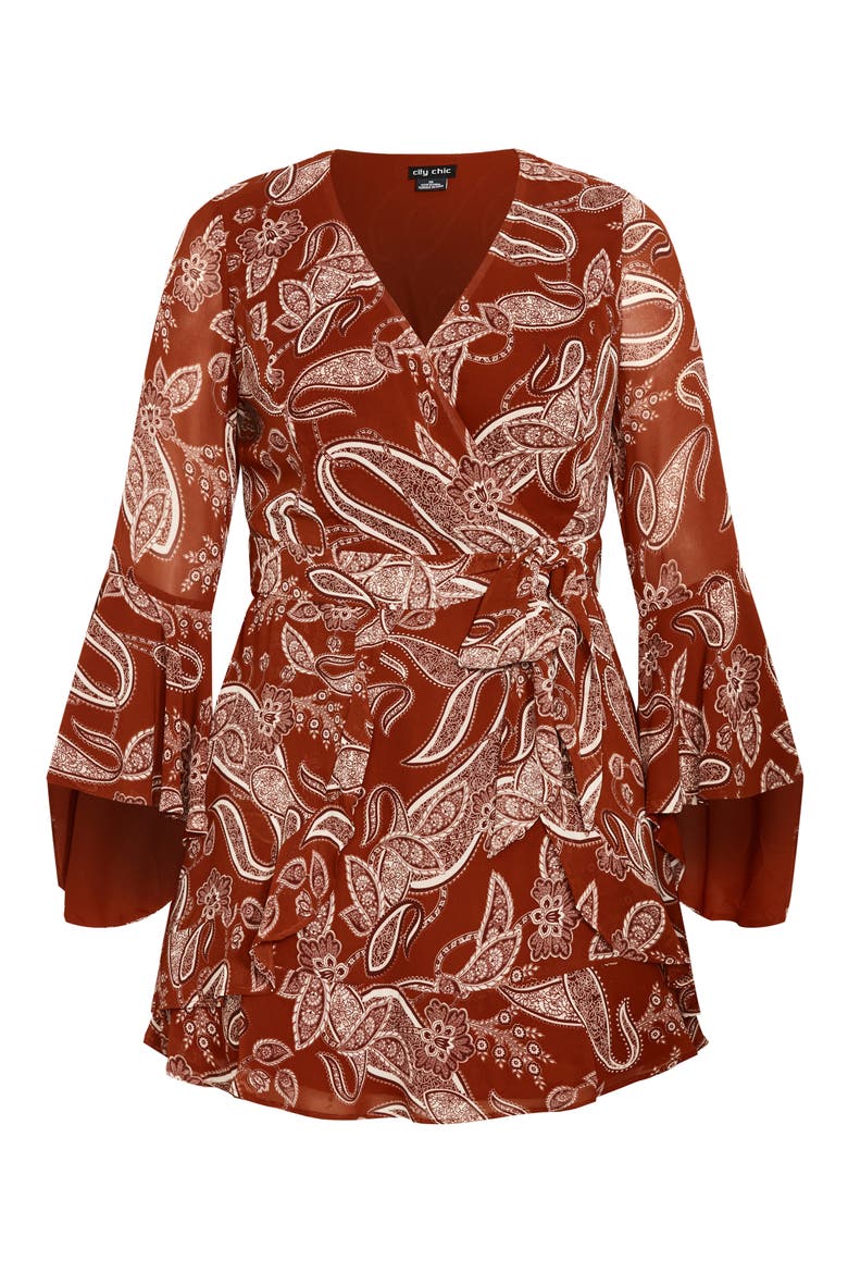 Dream Paisley Faux Wrap Minidress, Alternate, color, PAISLEY