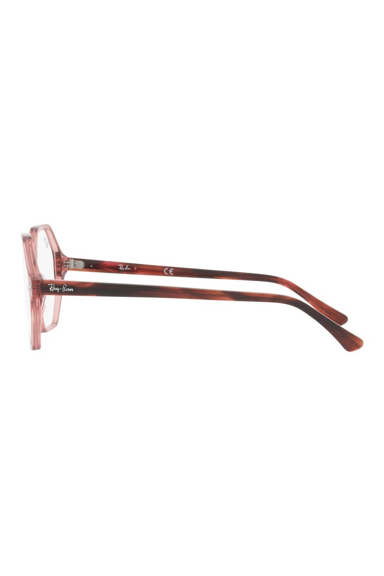 52mm Irregular Geometric Optical Glasses, Alternate, color, TRANSPARENT PINK