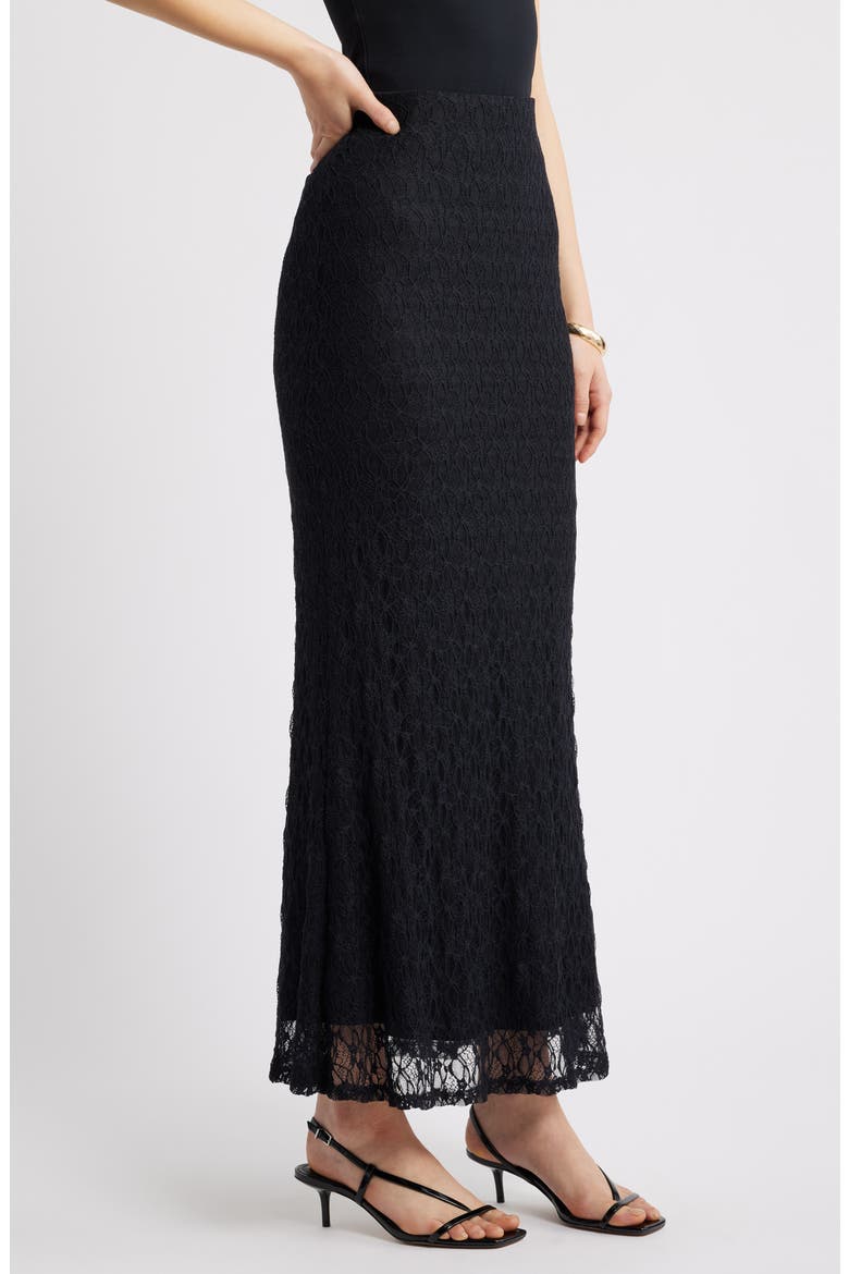 Sheer Lace Maxi Skirt, Alternate, color, BLACK