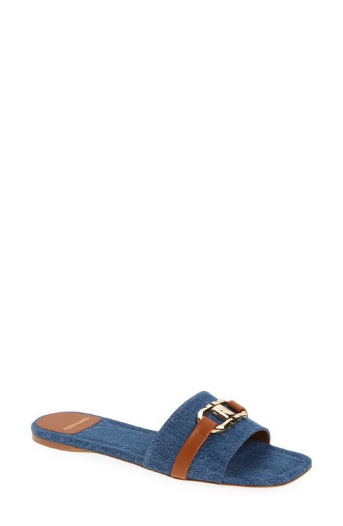 Ferragamo Leah Denim Slide Sandal