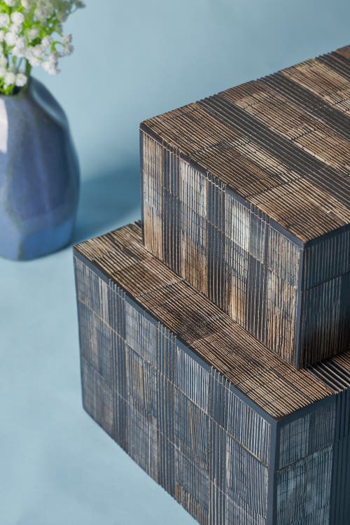 Gauri Kohli Madison Decorative Boxes, Set Of 2 In Brown