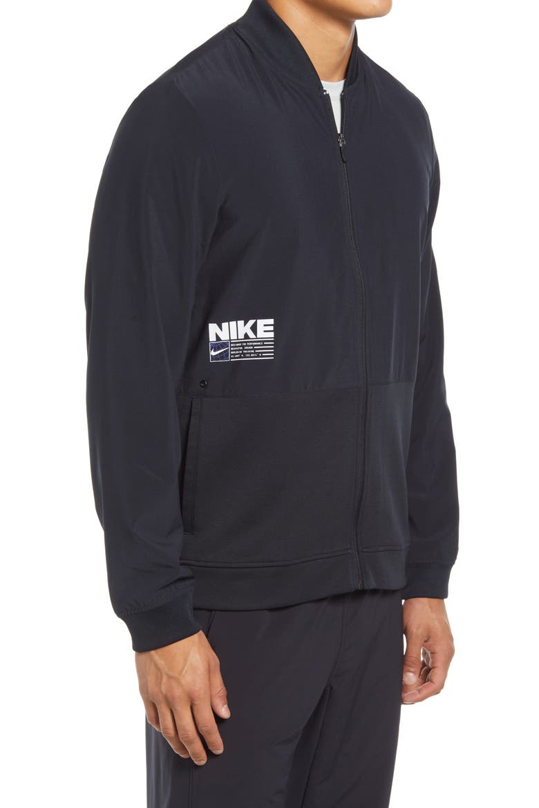 Men's Dri-FIT Zip Jacket, Alternate, color, BLACK/ BLACK