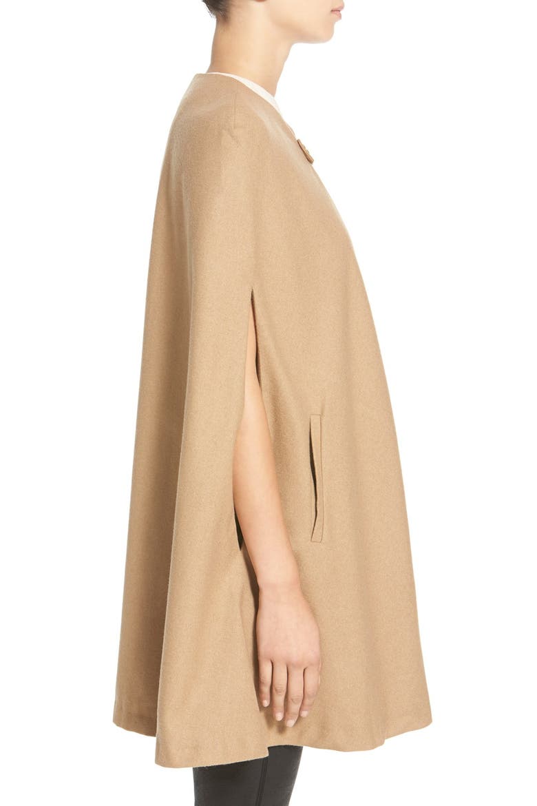 Collarless Woven Cape, Alternate, color, BEIGE