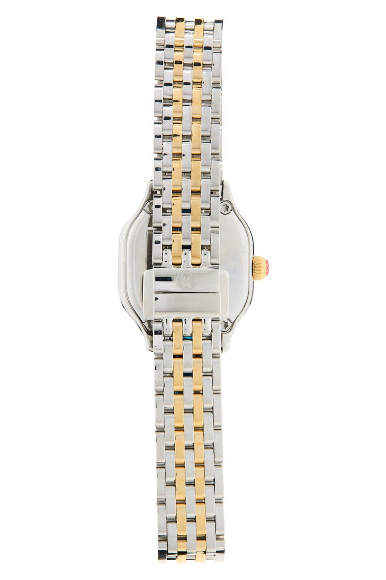 Mini Meggie Noir Diamond Two-Tone Bracelet Watch, 23mm x 25mm, Alternate, color, TWO TONE