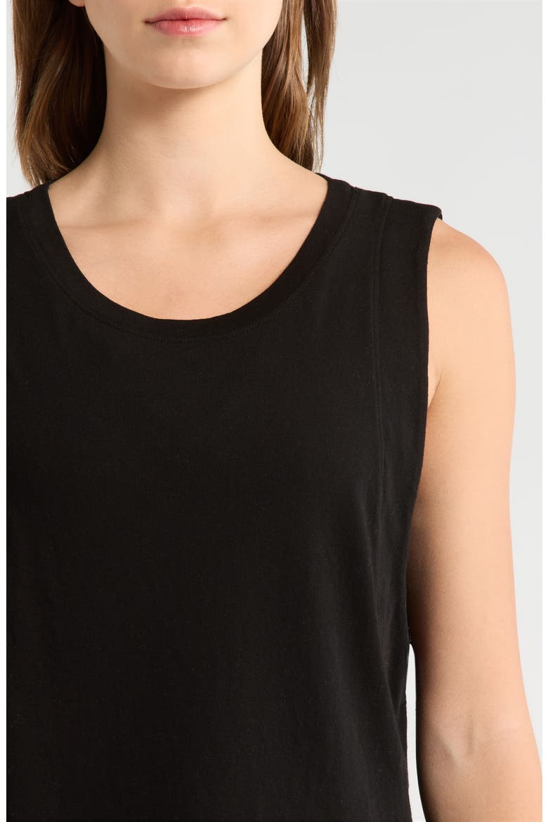 Flow Crop Cotton Muscle Tank, Alternate, color, BLACK