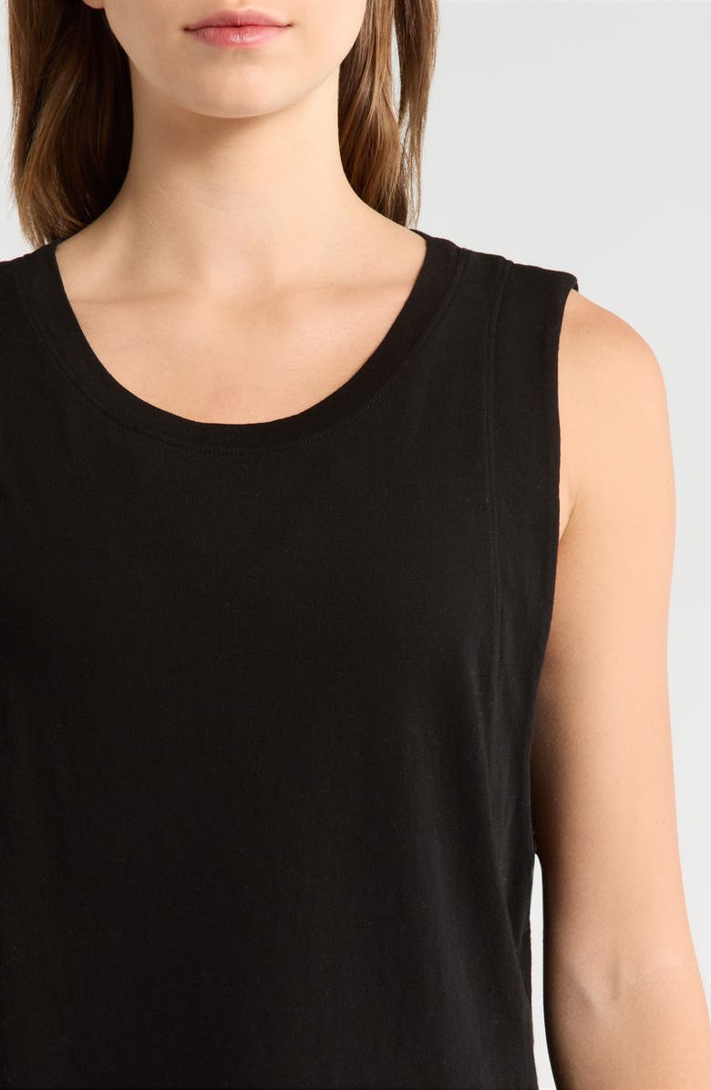 Year of Ours Flow Crop Cotton Muscle Tank, Alternate, color, Black