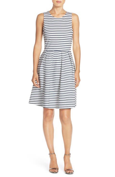 Ming Stripe Fit & Flare Dress