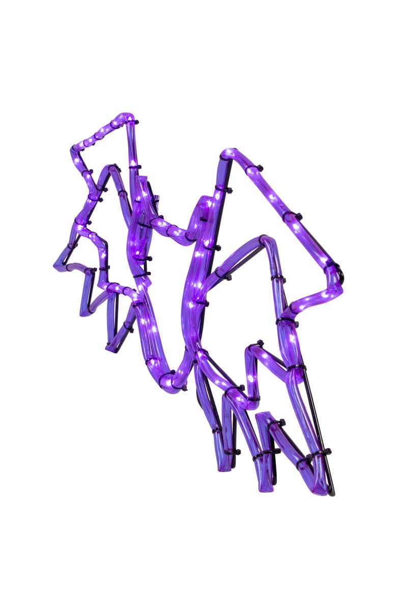 Northlight LED Lighted Bat 4-Function Halloween Window Decoration - 23.5" - Purple Lights, Alternate, color, Purple