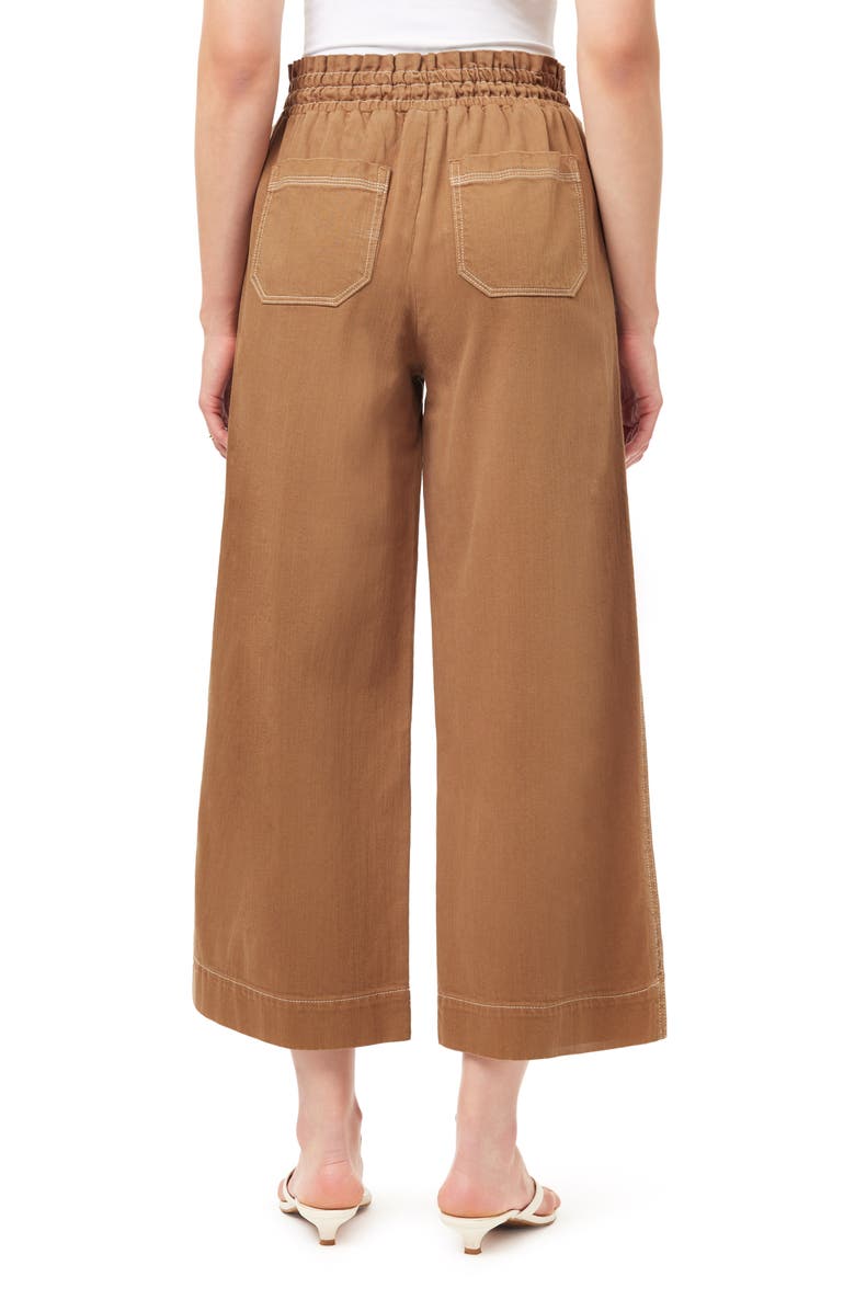 Kensie Trapunto Stitched Pocket Crop Wide Leg Pants, Alternate, color, Acorn