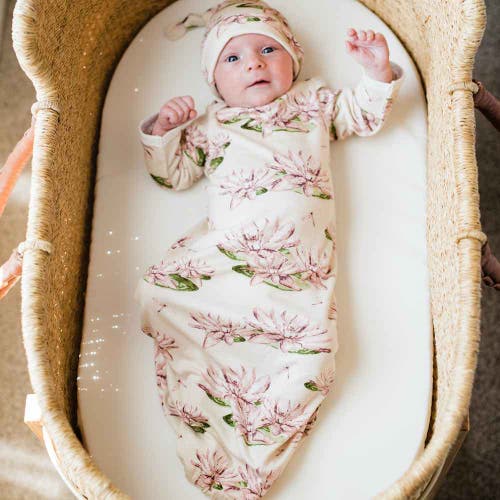 Milkbarn Newborn Gown And Hat Set