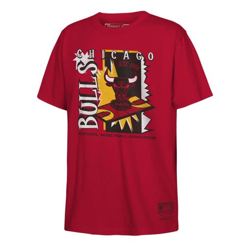 Mitchell & Ness Youth  Red Chicago Bulls Retro '90s Poster T-shirt
