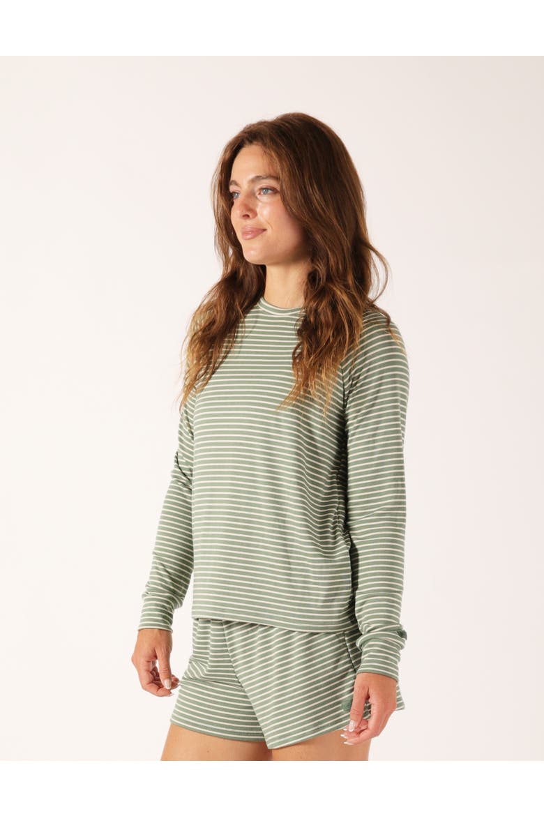 Drift Away Long Sleeve, Alternate, color, Basil Oatmilk Stripe