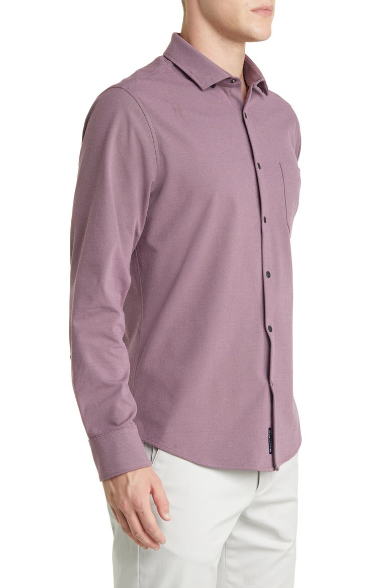 Nolan Knit Snap Front Shirt, Alternate, color, PURPLE