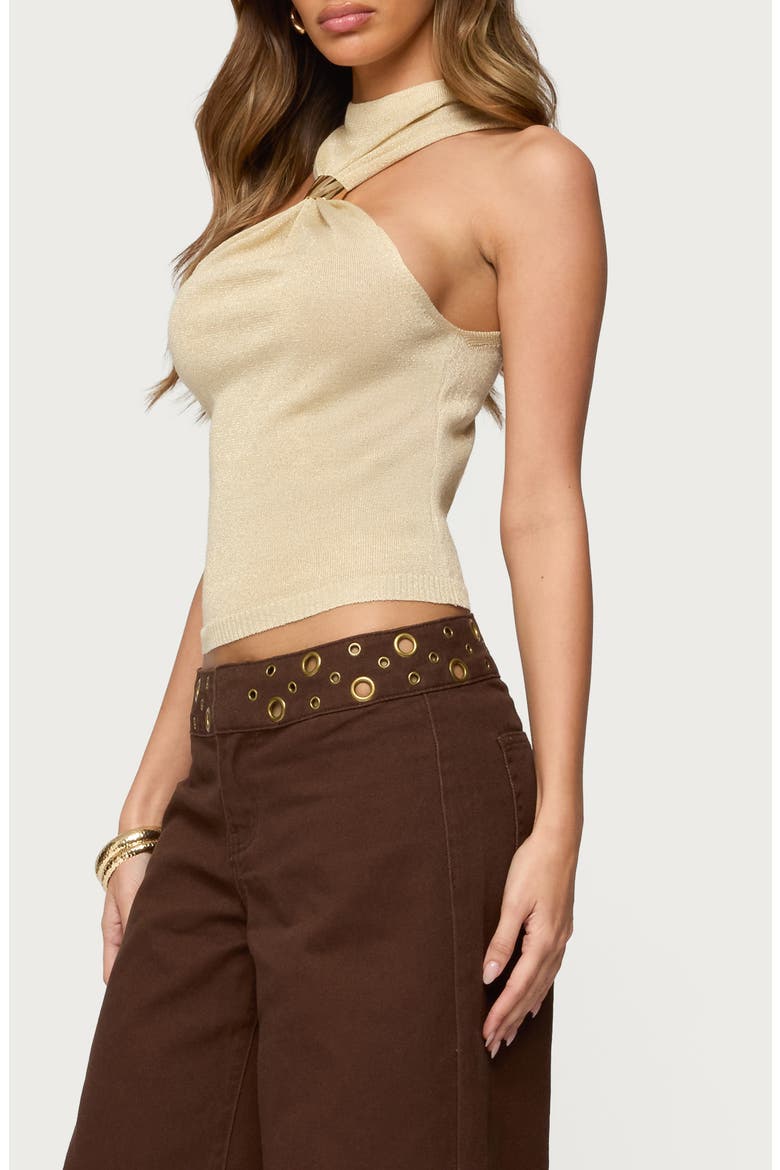 Nalia Ring Glitter Sleeveless Knit Top, Alternate, color, GOLD