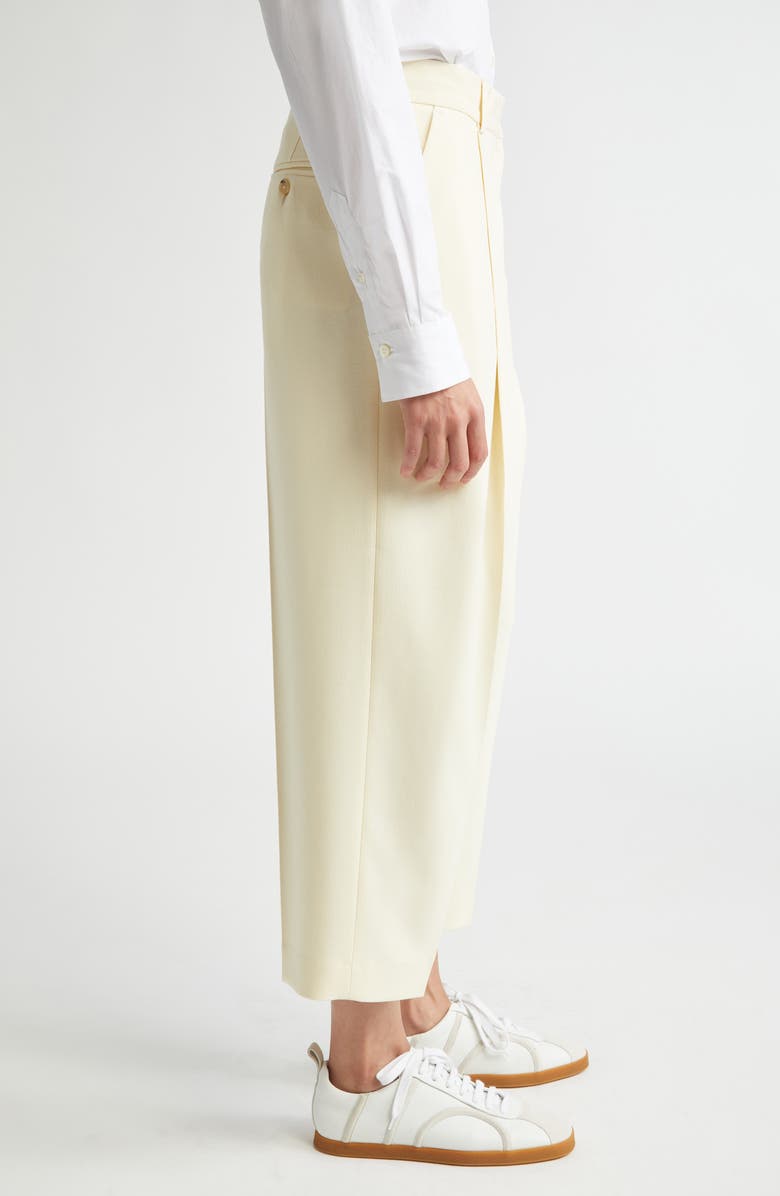 TOTEME Pleat Front Straight Leg Pants, Alternate, color, Butter