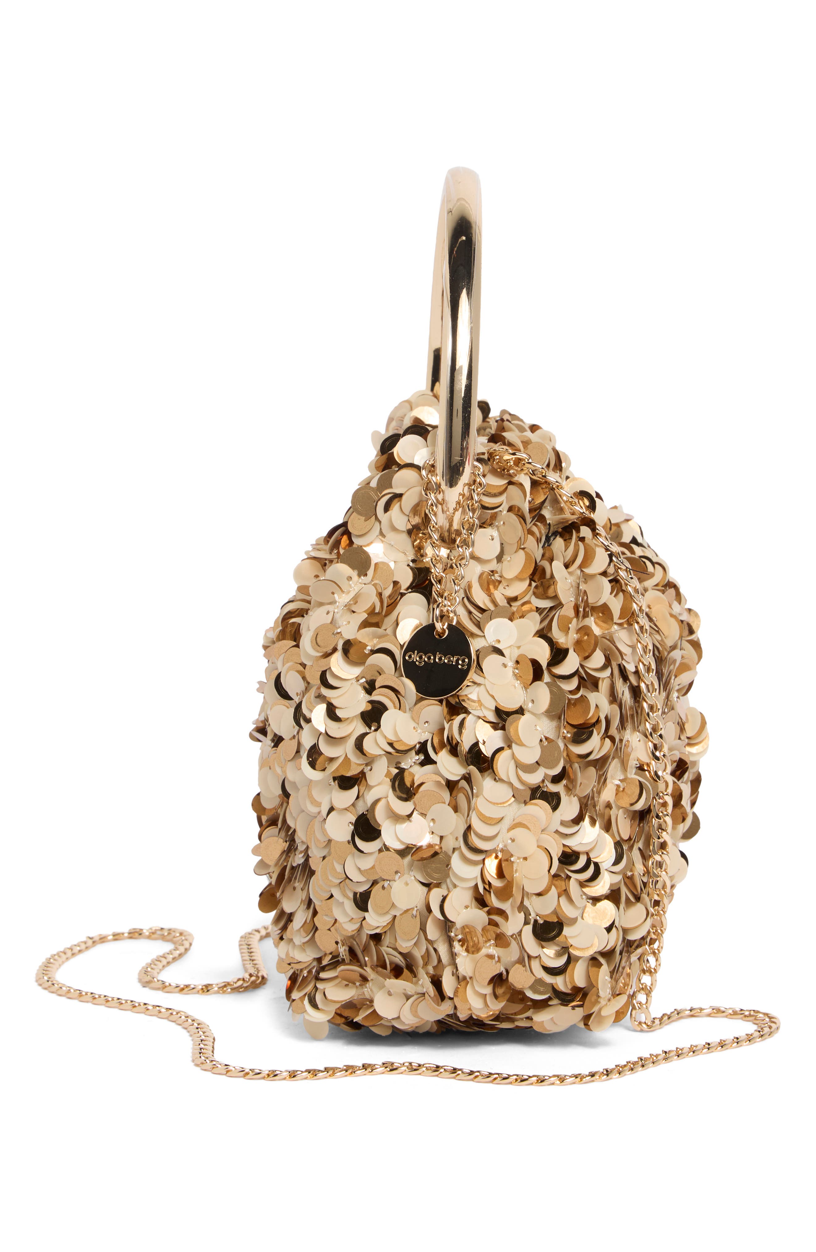 Sharma Sequin Pouch Bag, Alternate, color, NATURAL