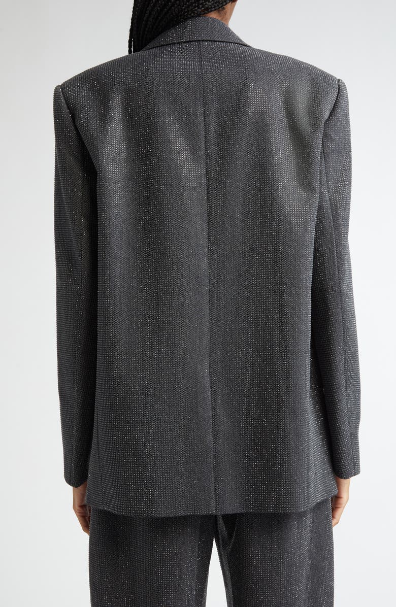Alexander Wang Hotfix Beaded Oversize Wool Twill Blazer, Alternate, color, 