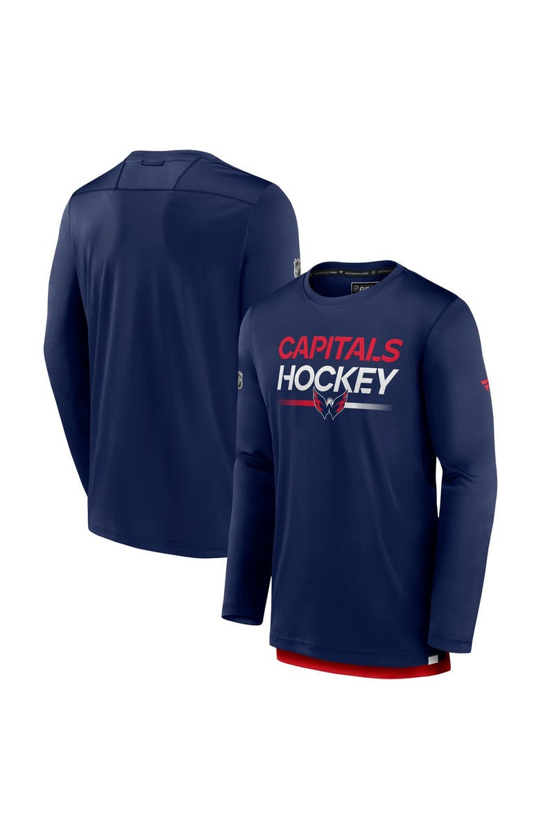 FANATICS Men's Fanatics Branded  Navy Washington Capitals Authentic Pro Long Sleeve T-Shirt, Main, color, 