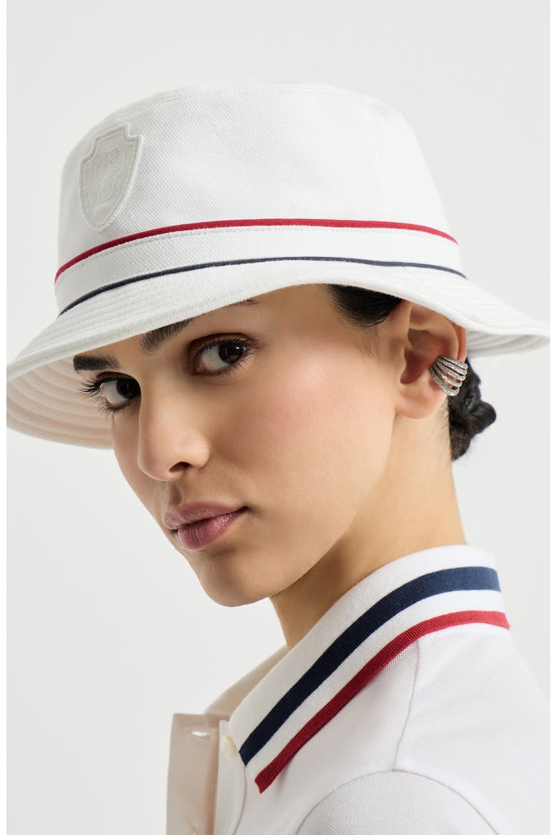 Bucket hat with logo, Alternate, color, White
