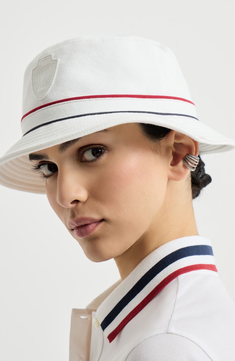 Brunello Cucinelli Bucket hat with logo, Alternate, color, White
