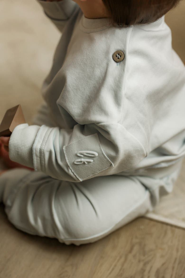 Baby French Terry Sweatshirt Set - Misty Blue, Alternate, color, Misty Blue