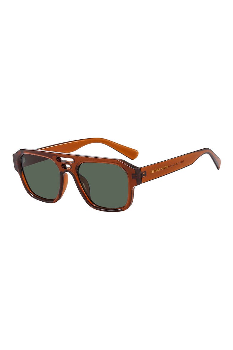 Alix 54mm Polarized Aviator Sunglasses, Alternate, color, BROWN/OLIVE