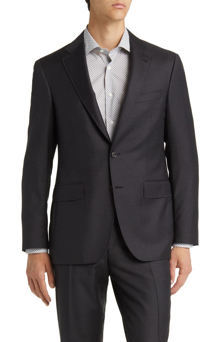 Canali Kei Trim Fit Plaid Wool Suit, Alternate, color,