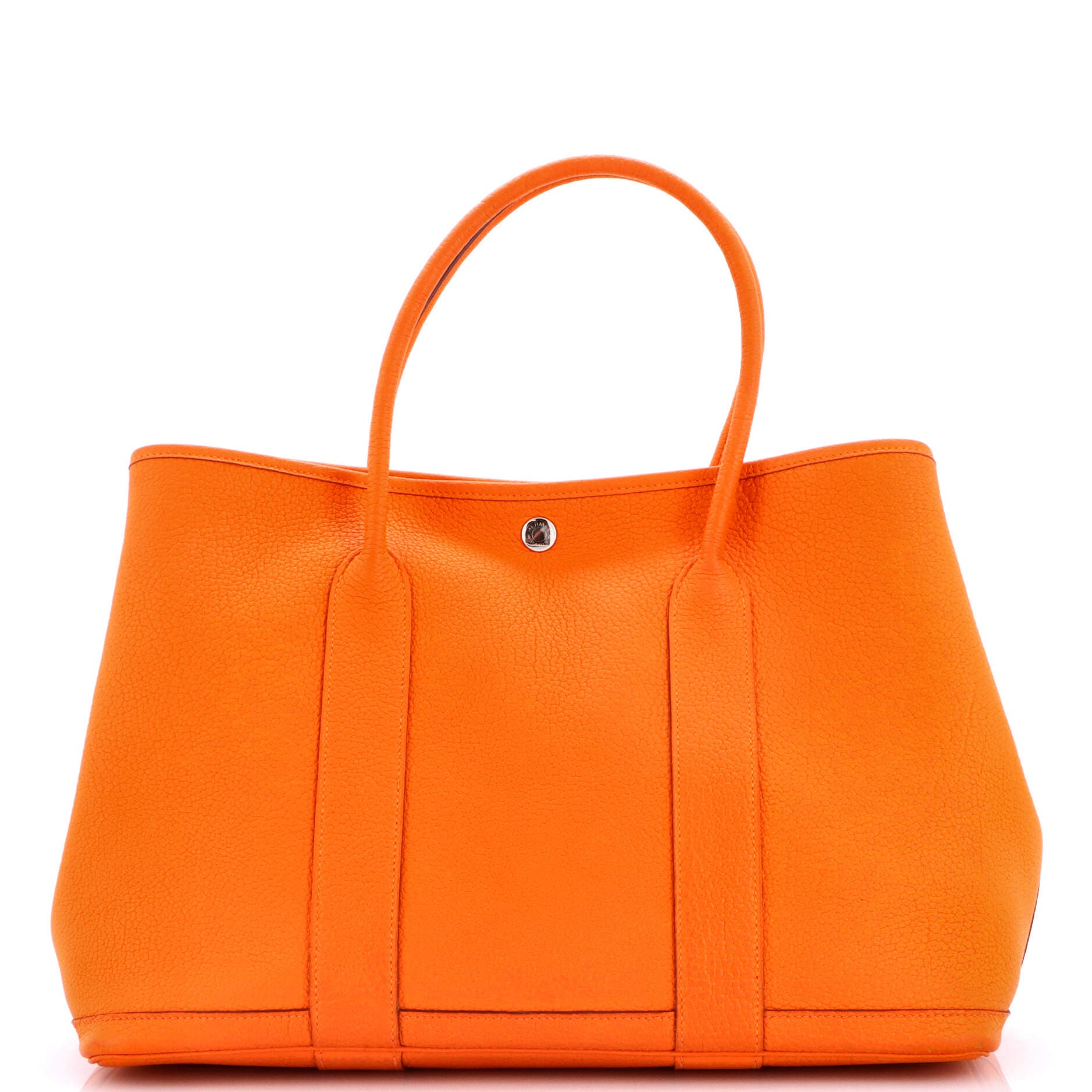Garden Party Tote Leather with Printed Interior 36, Main, color, Orange